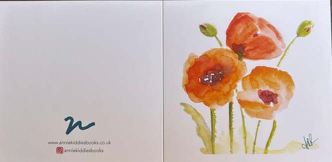 Illustrated Greetings Cards - Poppies
